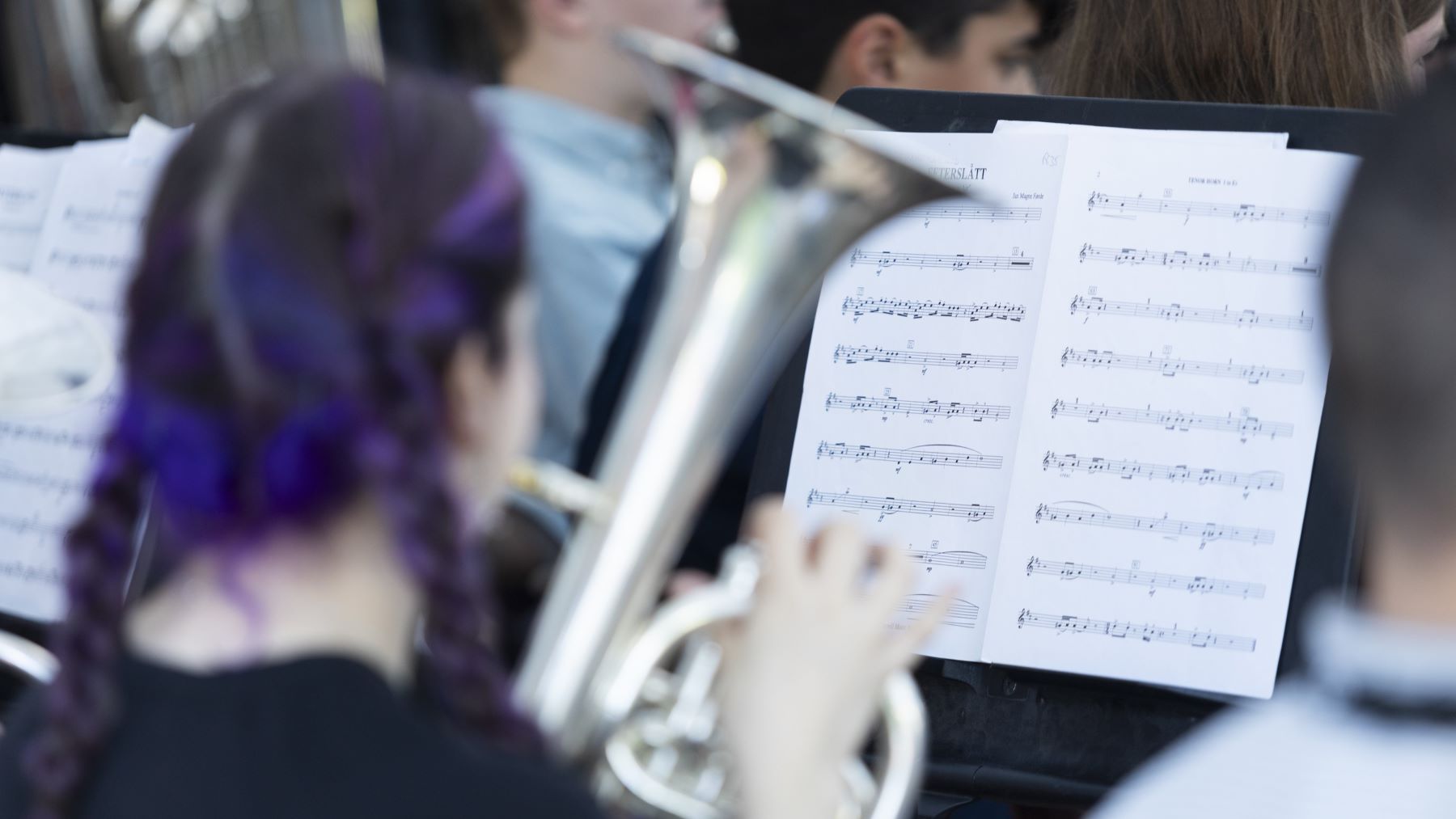 Young people playing in an orchestra at Festival at the Fort