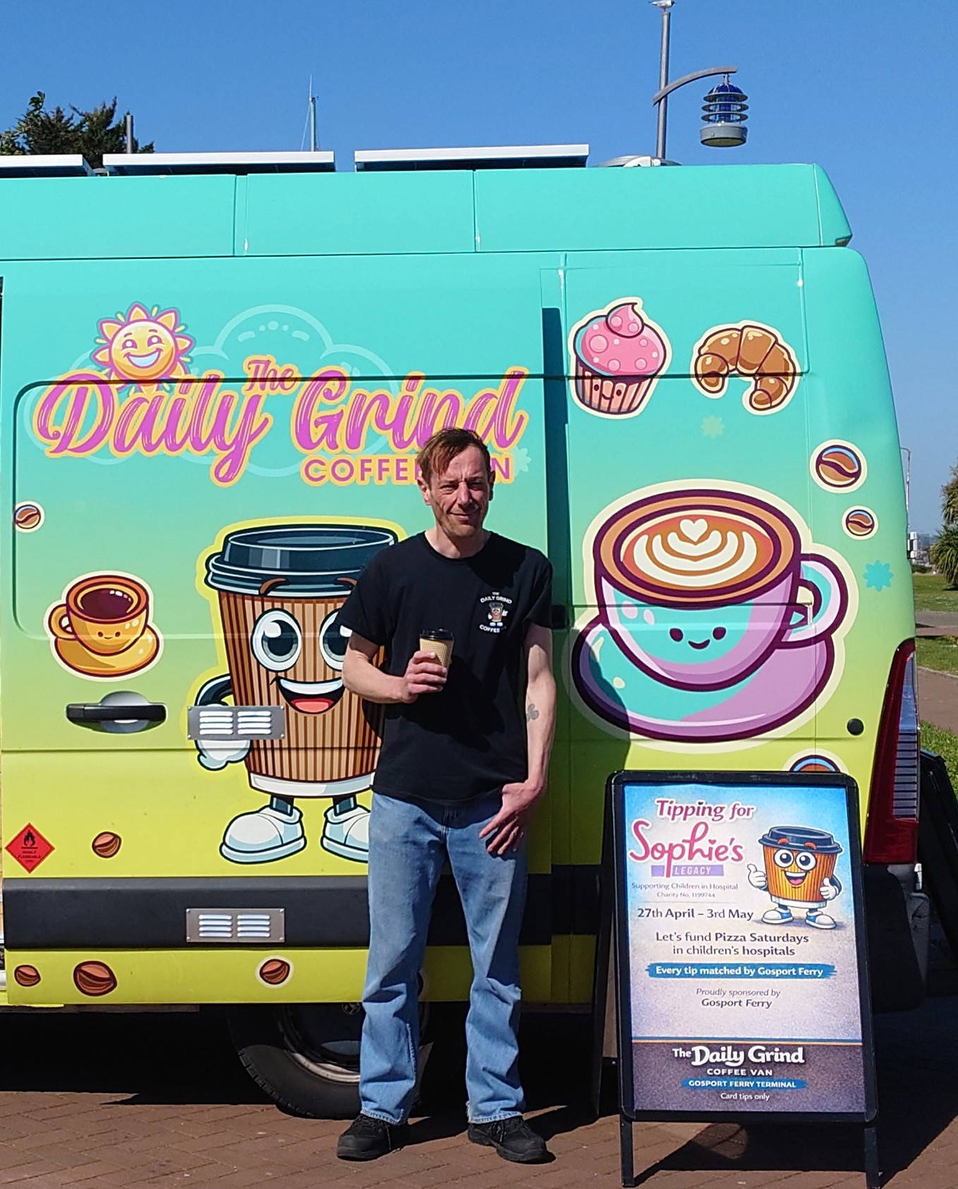Chris with Daily Grind van