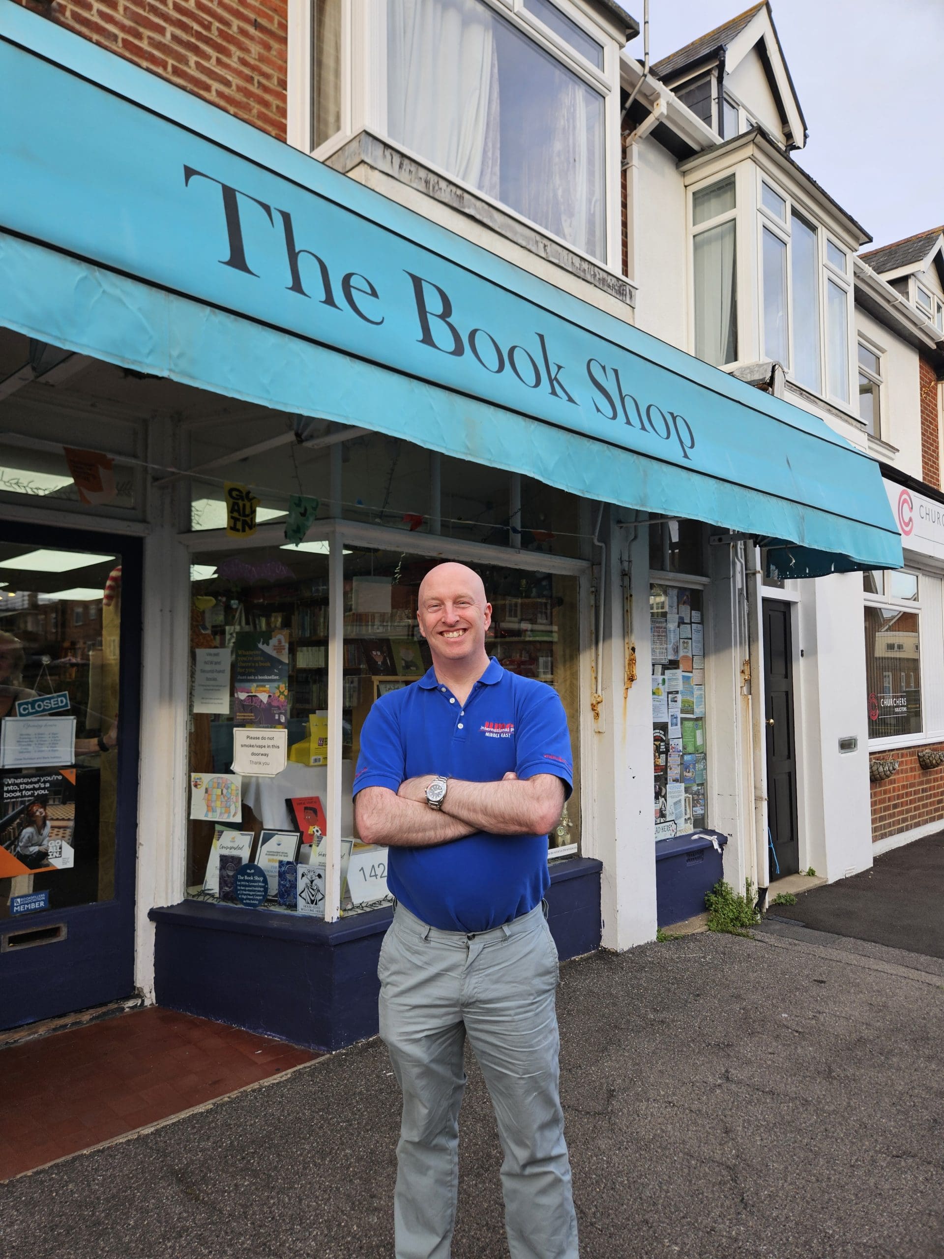 Richard outside The Book Shop